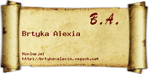 Brtyka Alexia névjegykártya